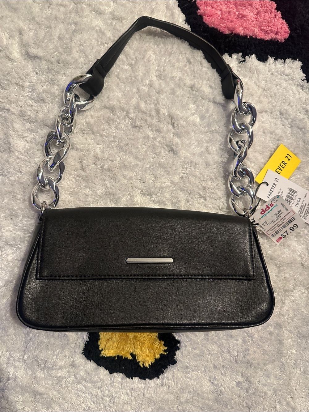 Black Chain-Handle Shoulder Bag